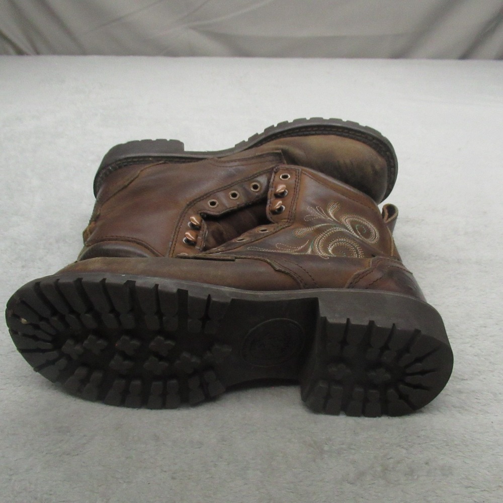 Justin Womens‎ 8B Work Boots Brown Leather Katerina 6" Steel Toe Waterproof - Picture 5 of 16